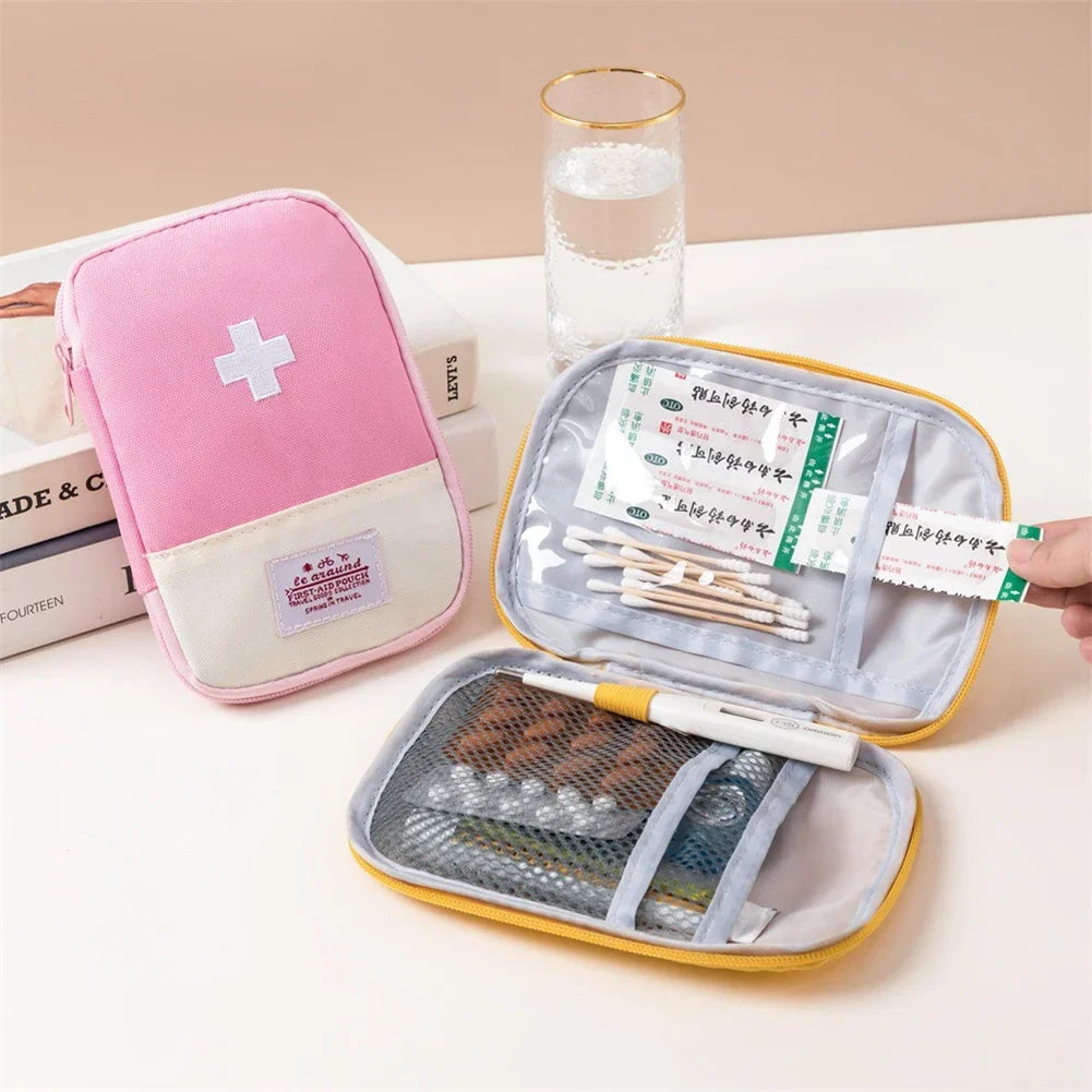 Mini First Aid Bag Empty Small Emergency Medicine Storage Bag First Aid Kit Bag for Outdoor Camping Hiking Home Travel Emergency