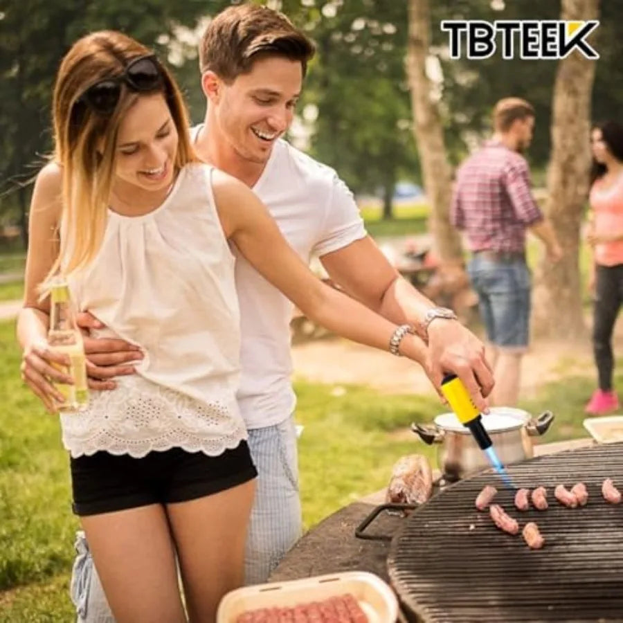Butane Torch with Fuel Gauge T907, One-hand Operation Kitchen Torch Lighter with Adjustable Flame for BBQ, Baking, Brulee Creme