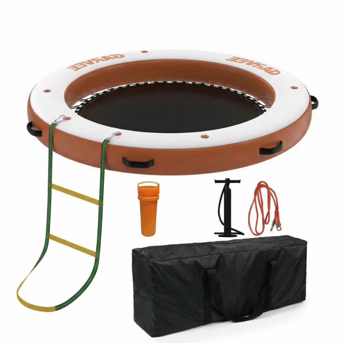 Inflatable Floating Dock, 7.87×7.87 ft Round Water Hammock Heavy Duty PVC Floatable Island Platform For Pool Lake