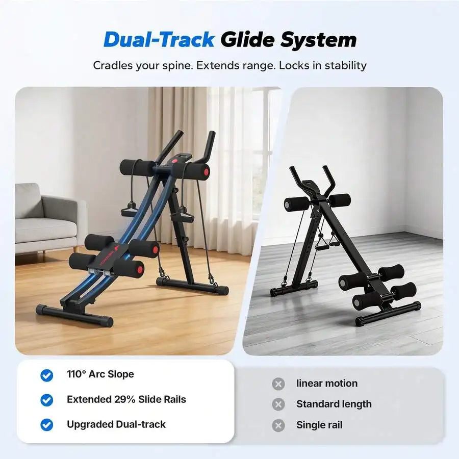 Machine, Adjustable Ab Trainer Machine, Ab Workout Equipment For Home Gym, Ergonomic Arc Track For Better Abs, Foldable Workout Machine For Full Body Workout Home Exercise