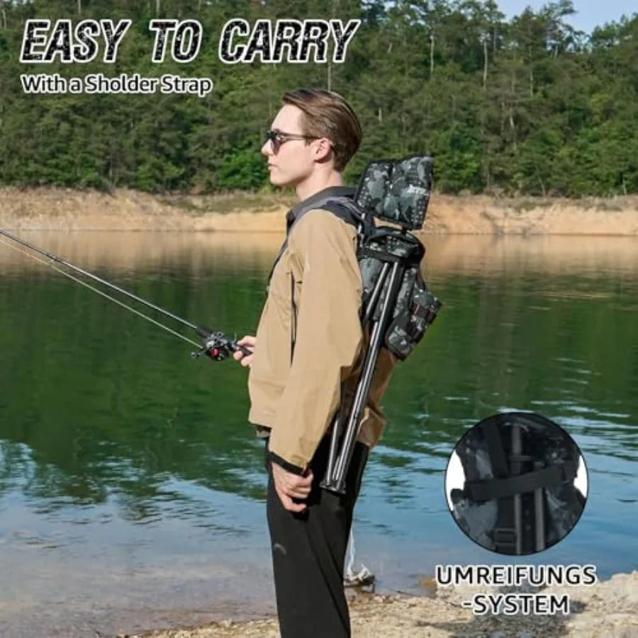 Portable Fishing Chairs Outdoor Folding Stool for Adults Portable Camping Chair for Ice FishingHunting Lawn Patio Garden 300LBS
