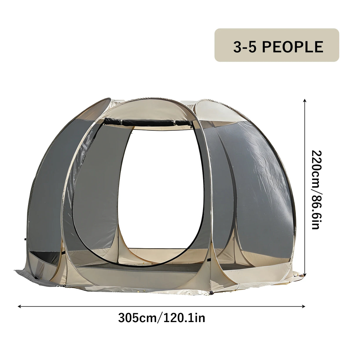PAKICETUS Pop Up Screen Tent 4-6 Person, 360° Panoramic Breathable Mesh Instant Setup Ventilated Screen House Tent for Summer Autumn Camping Patio Backyard Picnic
