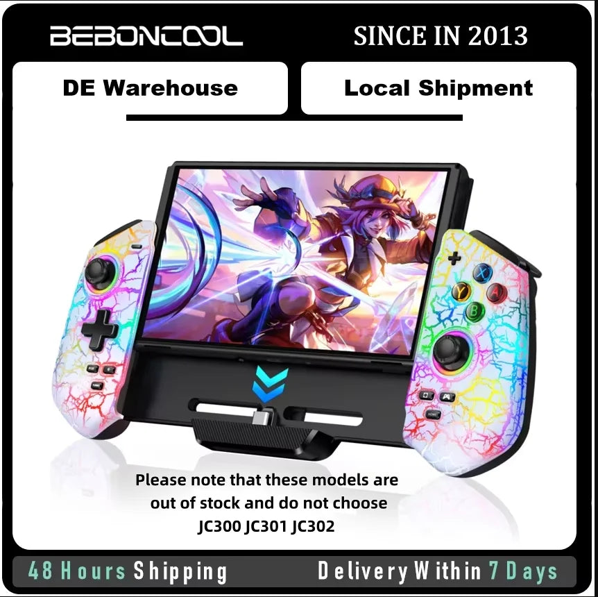JC302 Switch Controller Wireless Switch Pro Controller Handheld with Hall Effect Sticks Large Handle Controller for Switch/OLED