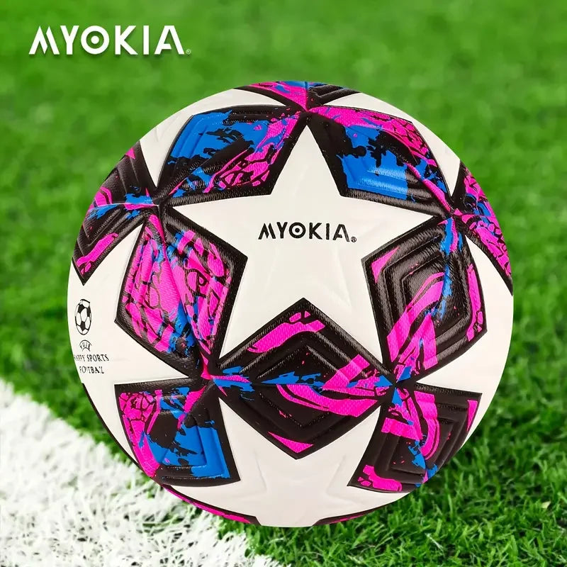 1pc Size 5 Soccer Ball Wear Rsistant Durable Soft PU Leather Seamless Football
