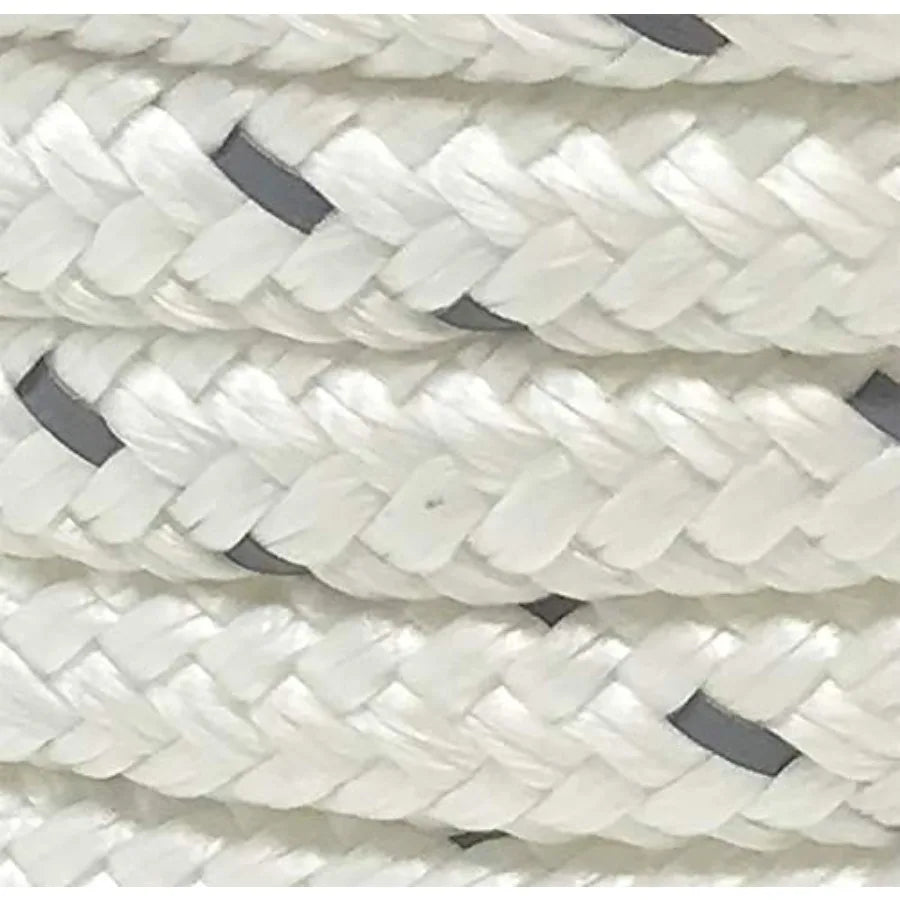Premium Anchor Rope 100 Feet Double Braided Nylon Marine Line Reflective 3/8 Inch Reel for Anchors and Boats