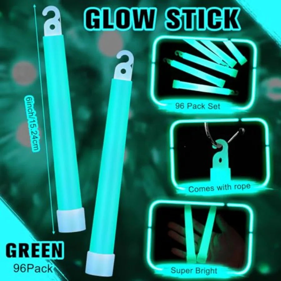 Sotiff Pcs Bright 6 Inch Large Glow Sticks Bulk Emergency Glow in The Dark Sticks with 12 Hour Duration for Camping Hiking Outd