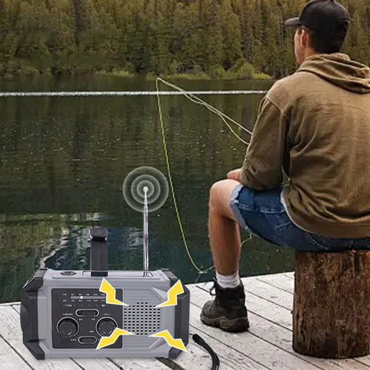 Hand Crank Emergency Radio Solar Powered Radio with LED Flashlight SOS Alarm Solar Radio for Outdoor Camping and Emergency