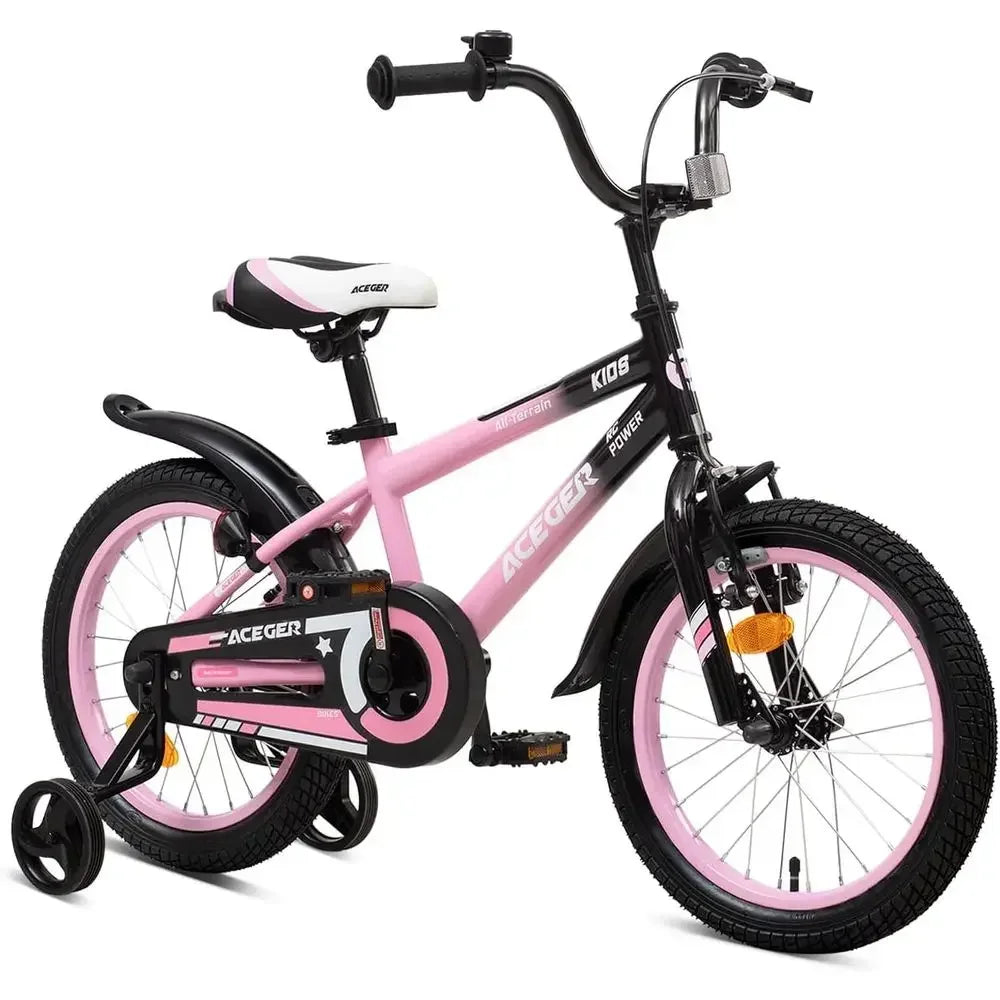 Children's 12-20 Inch Bikes with Training Wheels & Kickstand, Suitable for Ages 3-13