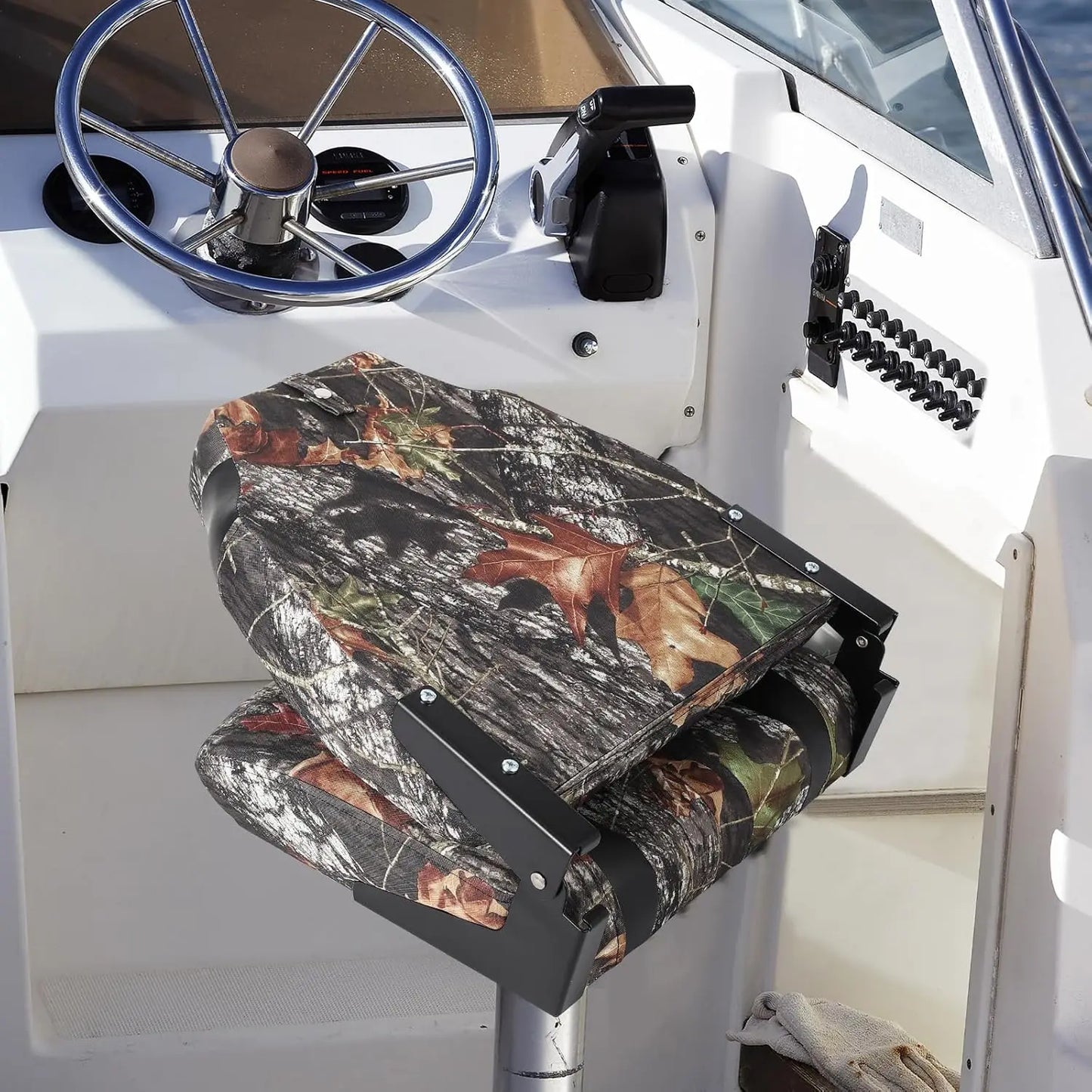 2 Pack High Back Folding Boat Seats,Thickened Sponge Padding, Waterproof, Folding Marine Chairs for Fishing, Canoe, Speedboat