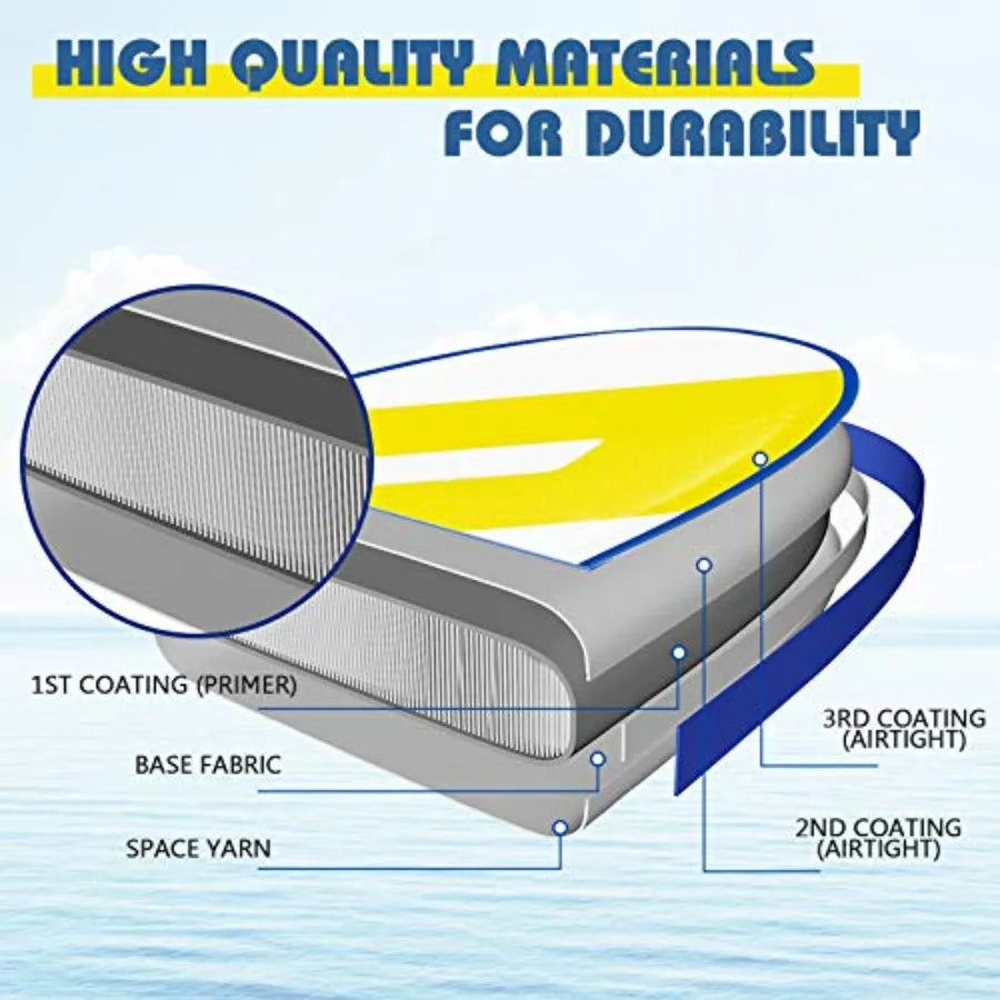 Inflatable Stand Up Paddle Board for surfing yoga and fishing; PVC material; blue; lightweight non-slip deck 3 fins included ba