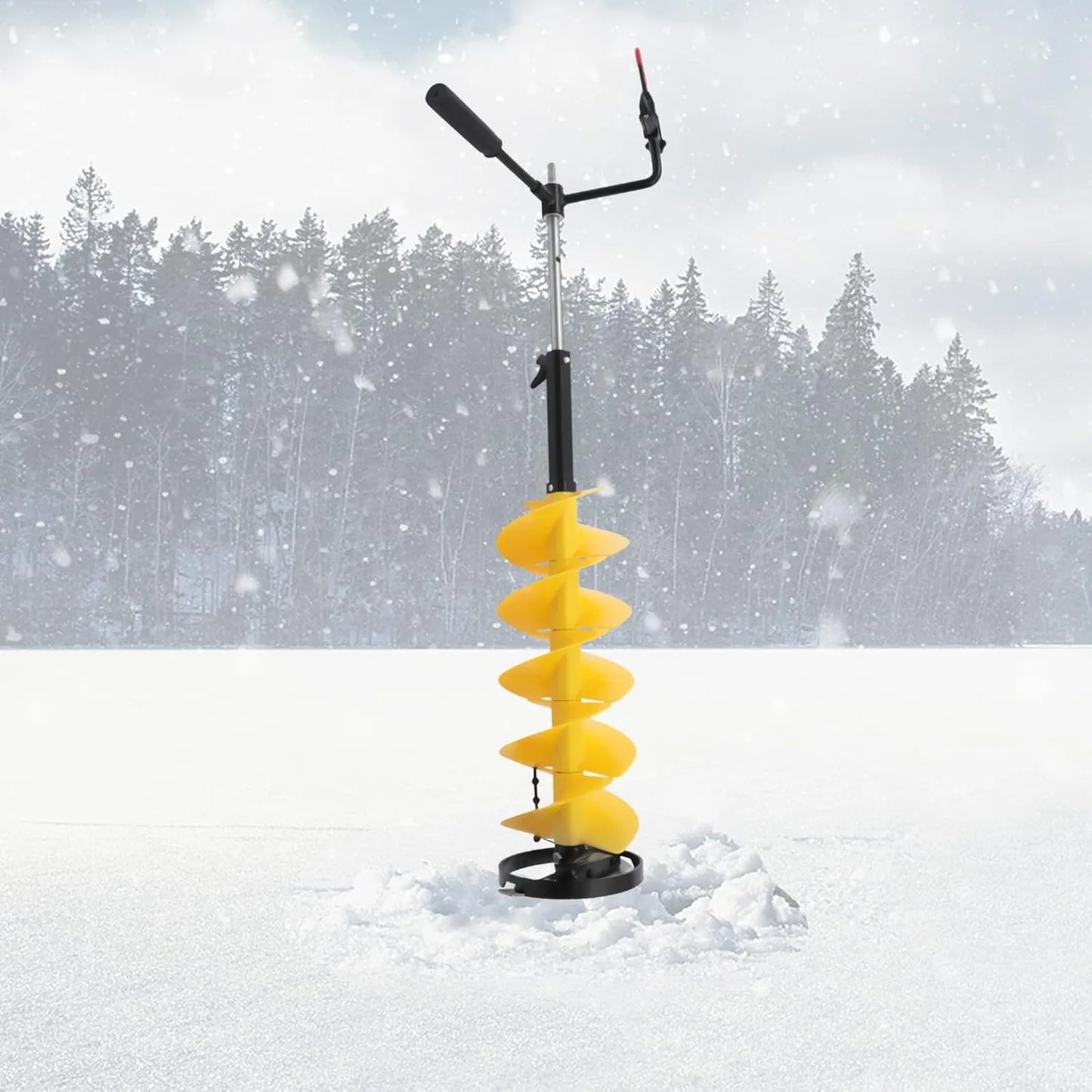 NEW 8" Cordless Ice Drill Auger Nylon Ice Fishing Drill W/Centering Point Blade with Drill Adapter & Top Plate for Ice Fishing