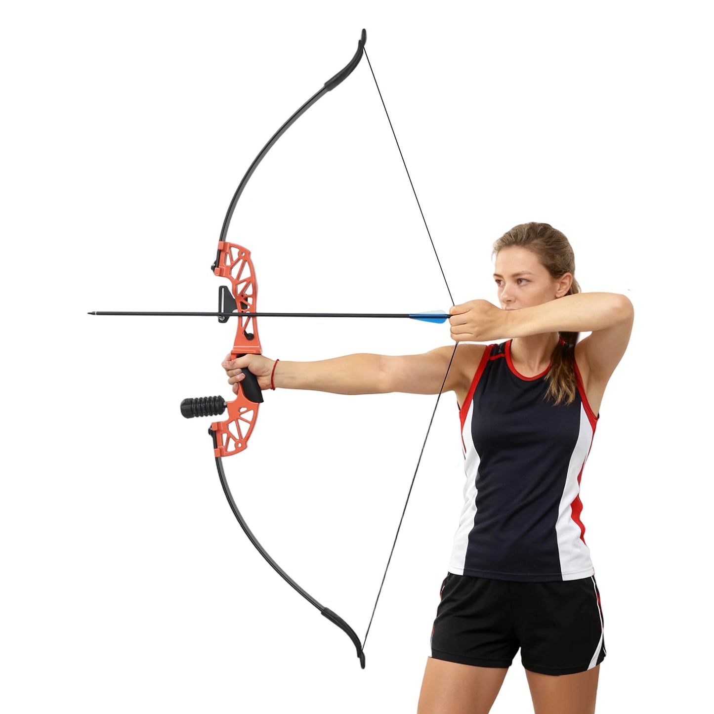 Takedown Handle Recurve Bow Set Right-handed Recurve Bow Archer Shooting Target Hunting Carbon Arrow for Household Archery Gyms