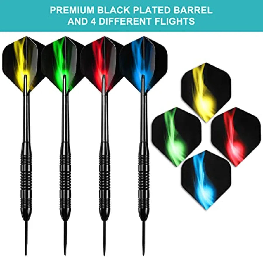 Darts Metal Tip Set, 12 Pack Steel Tip Darts Darts Set 24Grams Professional Metal Darts