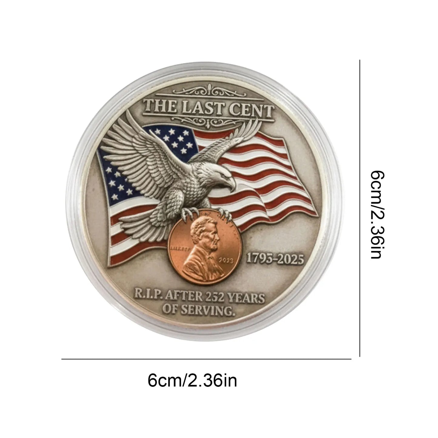 Final Cent Memorial Coin Last Lincoln Penny Tribute Token for Collectors (1pc)