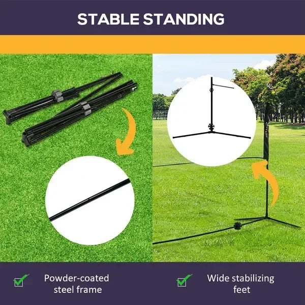 Adjustable Outdoor Game Set with Net for Badminton, Volleyball, Pickleball, Beach & Driveway Fun