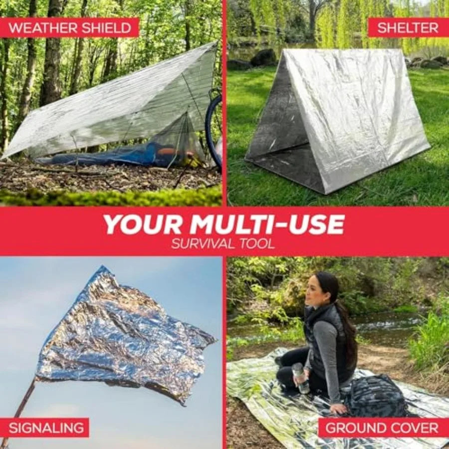 Emergency Blanket Space Mylar Blankets Survival Gear and Supplies Reusable Thermal Camping Hunting Essentials First Aid Car Bac