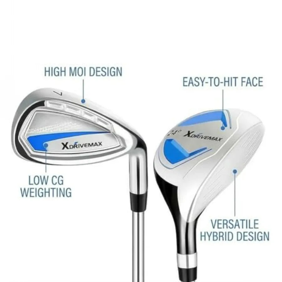 7-Piece Complete Golf Clubs Set for Men and Women /,Advanced Performance Set with Fairway Wood, Hybrid, Irons and Putter, Regul