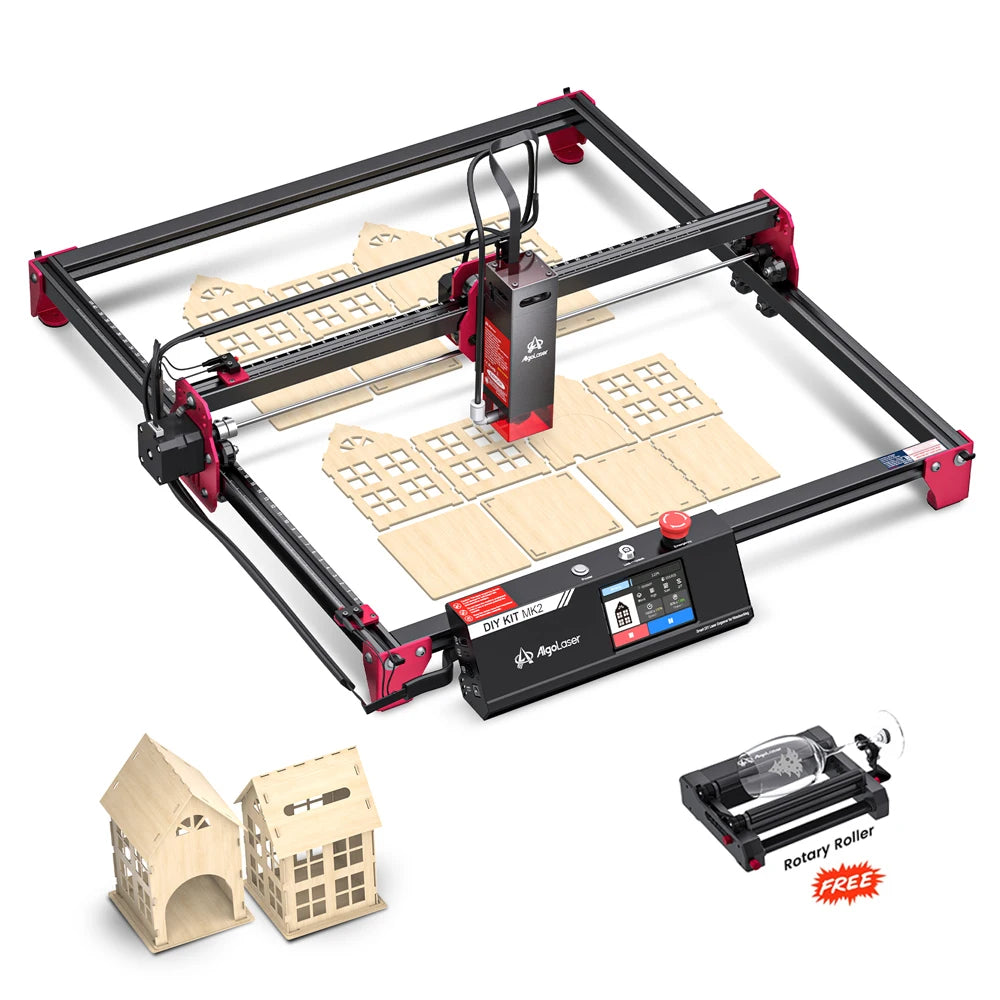 Algolaser DIY Table 40*43cm CNC Laser Cutter Engraver 3.5” Touch Scree Phone&WiF Metal Wood CNC Lase Cutting Engraving Machine