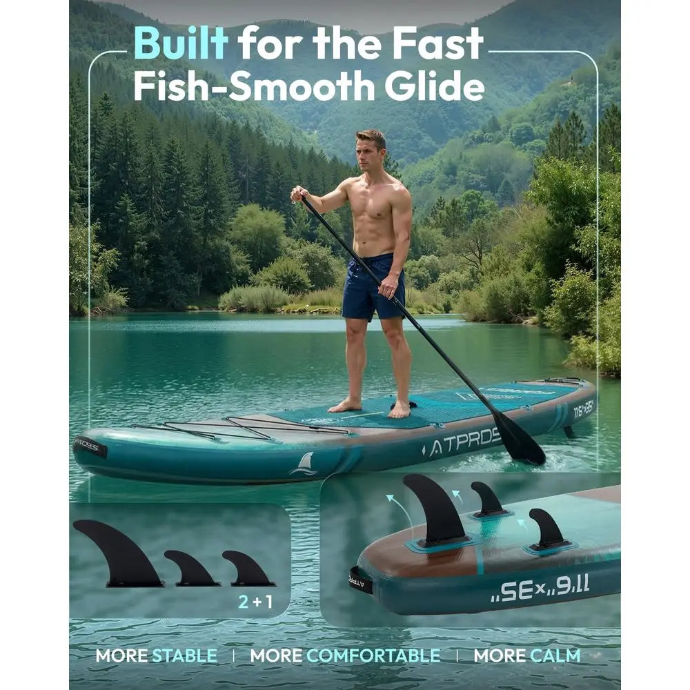 Inflatable Paddle Board, 450lbs Extra Wide Stand  Paddleboard for Adults with Premium SUP Accessories Kit amp Backpack, Blow