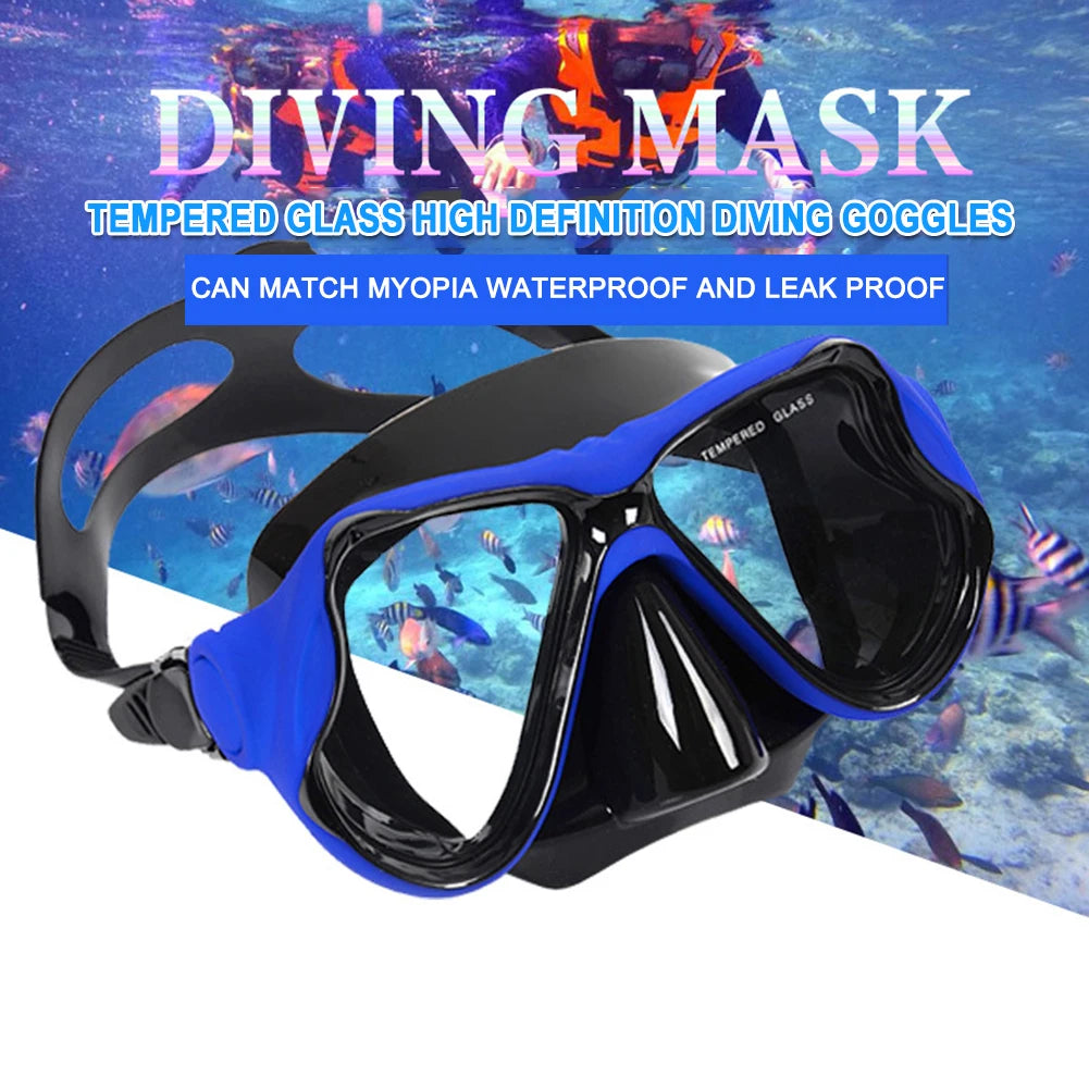 Scuba Diving Mask Anti-Fog Professional Snorkeling Mask Panoramic Wide View Snorkels Diving Goggles for Free Swim