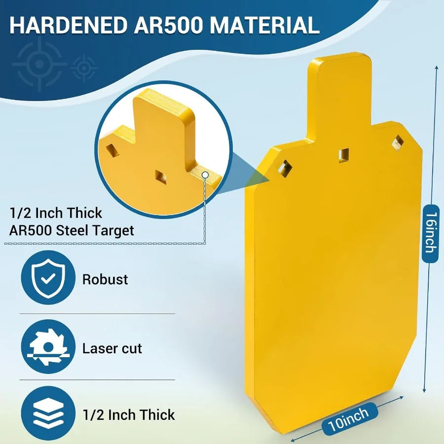AR500 Steel Targets for Shooting with T Post Target Hanger 1 2 Inch Thick Steel Target 2 Mounting Options Neon Yellow C