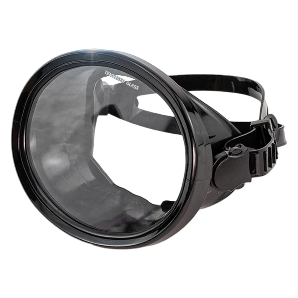 Oval Diving Mask Spearfishing Mask Tempered Glass Lens Single Lens Scuba Mask Anti-Fog Scuba Goggles for Underwater Adventures