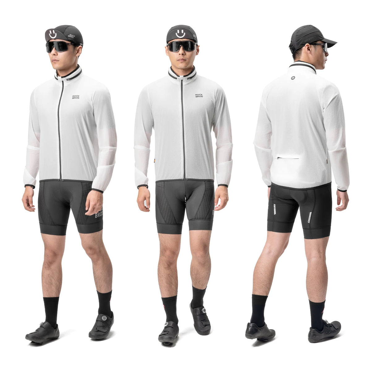 ROCKBROS Cycling Jacket Lightweight Windproof Hooded Jacket Foldable Compact Portable Fluorescent Coat Hoodie Cycling Clothing