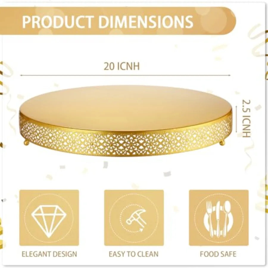 Cake Stand 20 Inch Round Metal Cupcake Dessert Wedding Cake Stand Cookies Display Holder Fruit Serving Tray for Table Wedding B