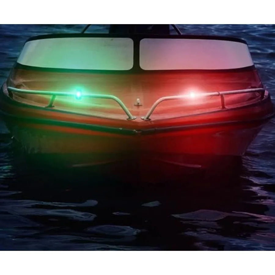 4Pack Kayak Lights with IPX8 Fish-shaped Waterproof Bag, Battery Operated Navigation Lights for Night Kayaking, Clip on for Pad
