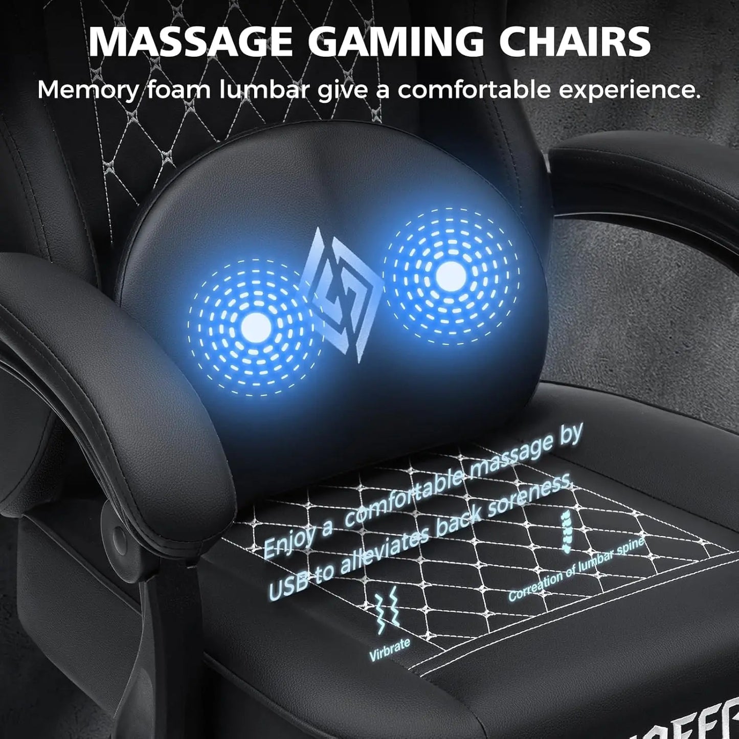 Gaming Chair Computer Chair with Speakers Massage Game Chairs with Footrest Bluetooth High Back Ergonomic Computer, Customized