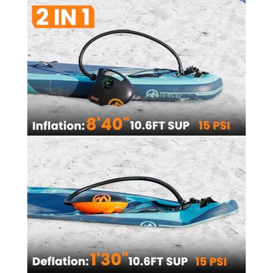 Shark 2S 88.8Wh rechargeable lithium battery electric paddle board pump for SUP inflation/deflation black 20PSI max pressure au