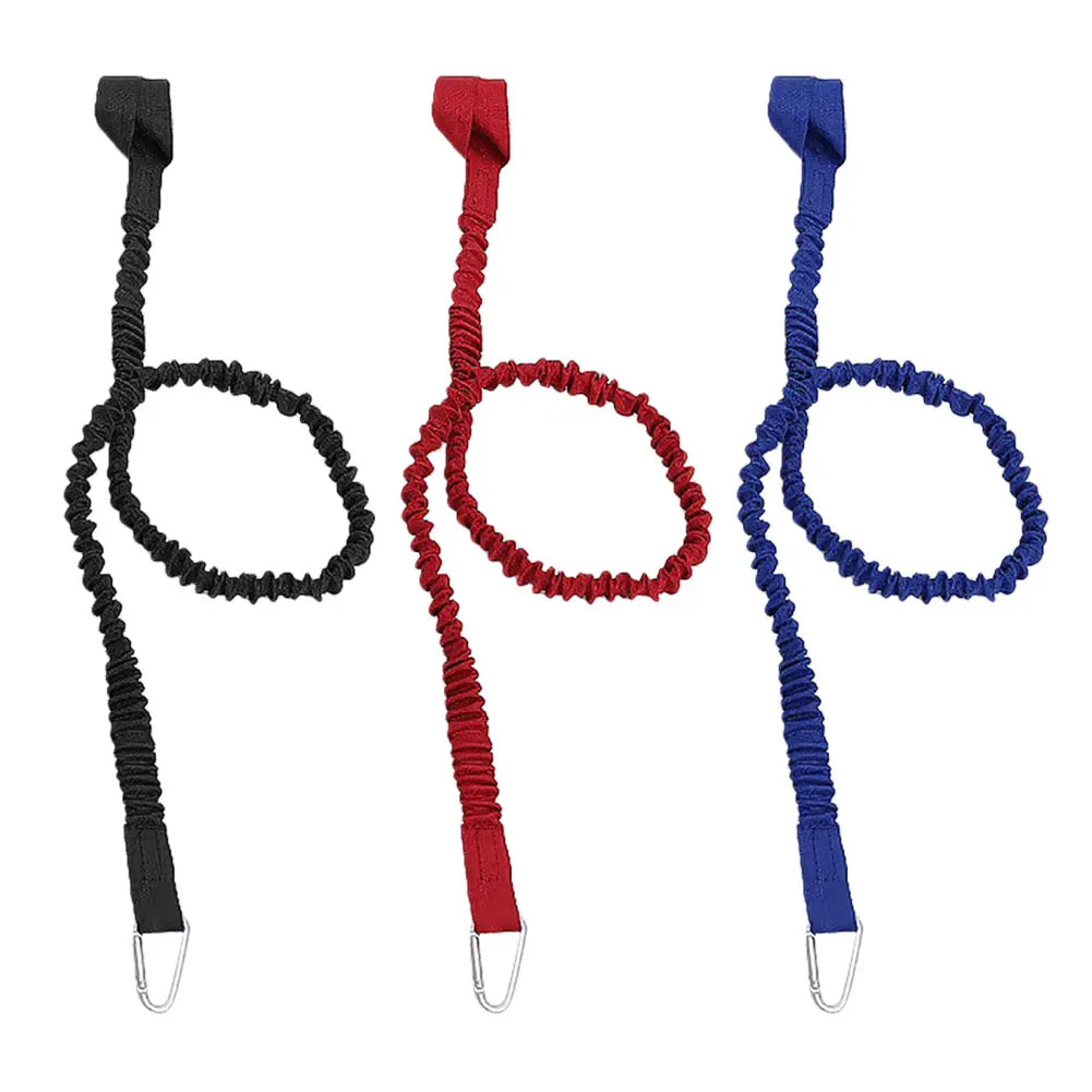 Elastic Kayak Paddle Leash Nylon Heavy Duty Adjustable Coiled Lanyard Tie Rope with Safety Hooks Boats Accessories