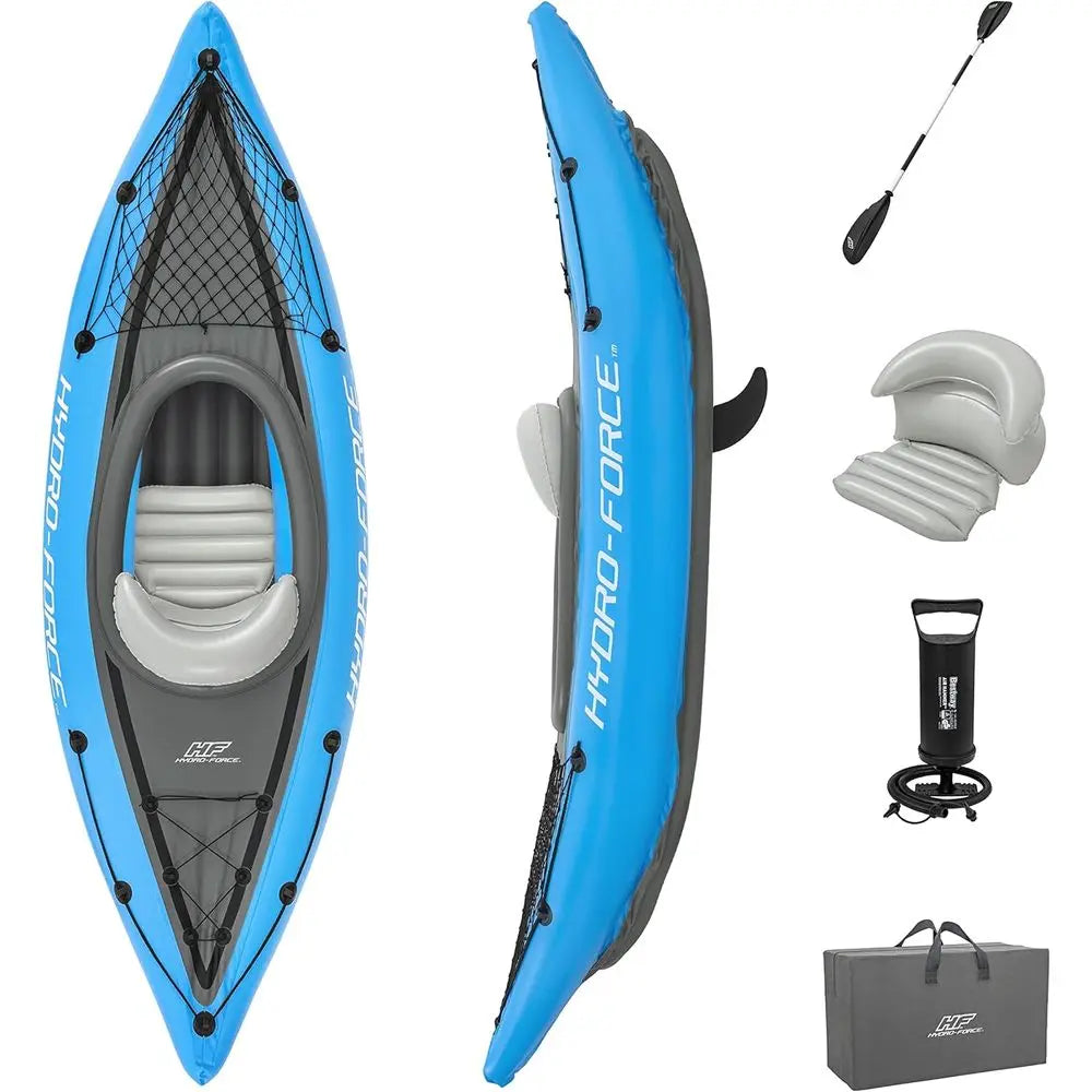 Inflatable Kayak Set | Complete with Seat, Paddle, Pump, and Carry Bag | Ideal for All Ages and Families