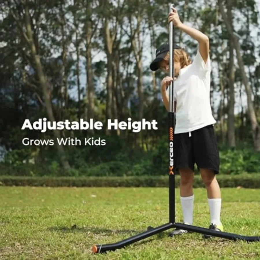 Youth Baseball Swing Trainer Adjustable Hght Batting Trainer with Auto Reset High-Density Feedback Ball Easy Setup Baseball Tra