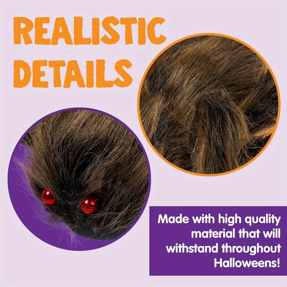 Halloween Outdoor Decorations Giant Spider, Scary Large Spider Props for Yard Lawn Halloween Outside Decor and Indoor Party Decor, Brown (Standing Height is 15 inches)