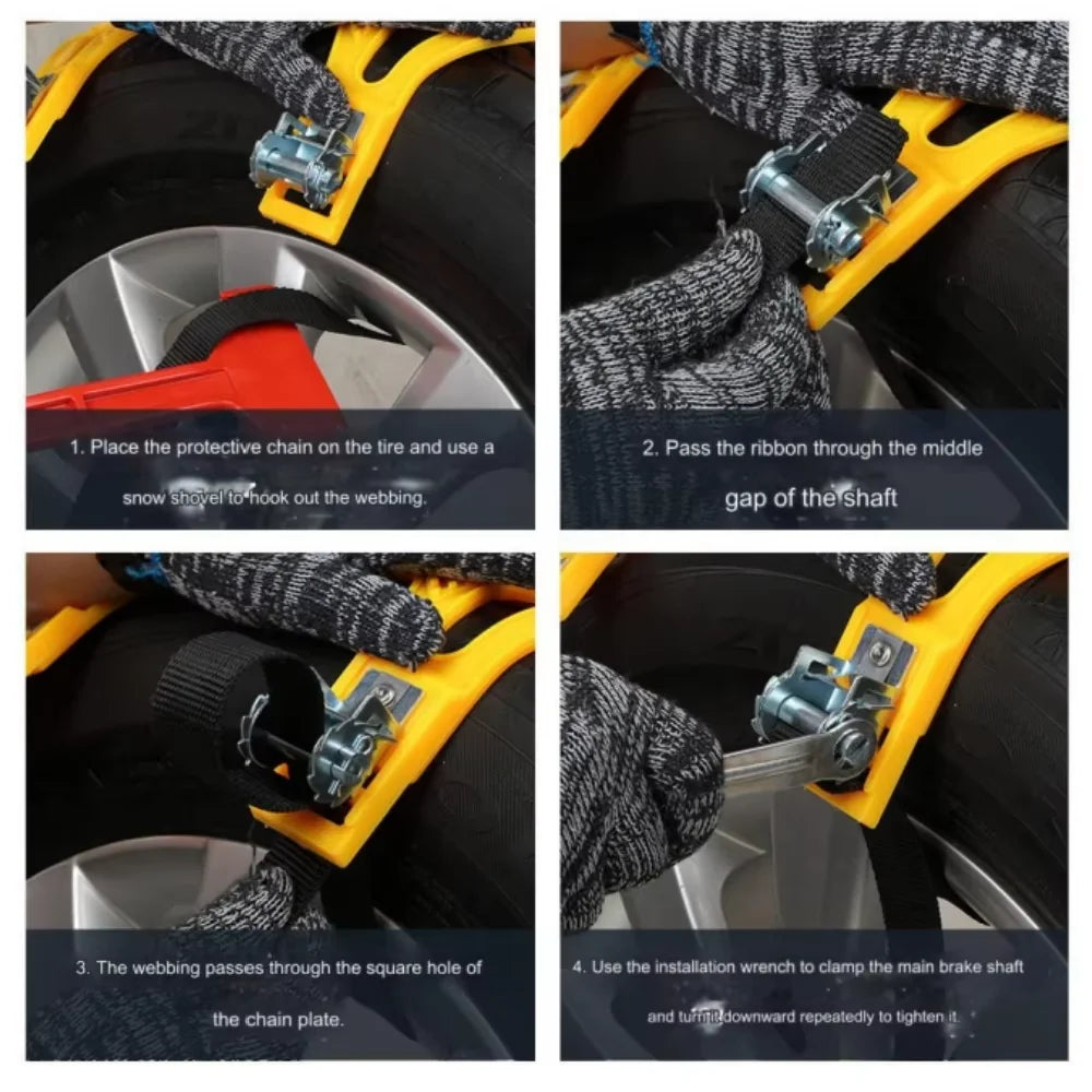 6PCS Winter Anti-Skid Snow Car Chain Tire Snow Chains Universal Motorcycle Car Truck Suv Tyre Chains Emergency Anti Slip