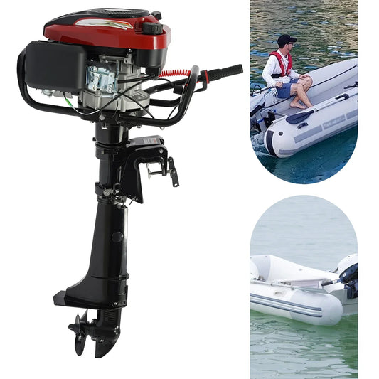 4-Stroke 196CC Outboard Motor Fishing Boat Engine  for Fishing Aquaculture Outdoor, Outboard Trolling Motor 5.1 kW /7 HP