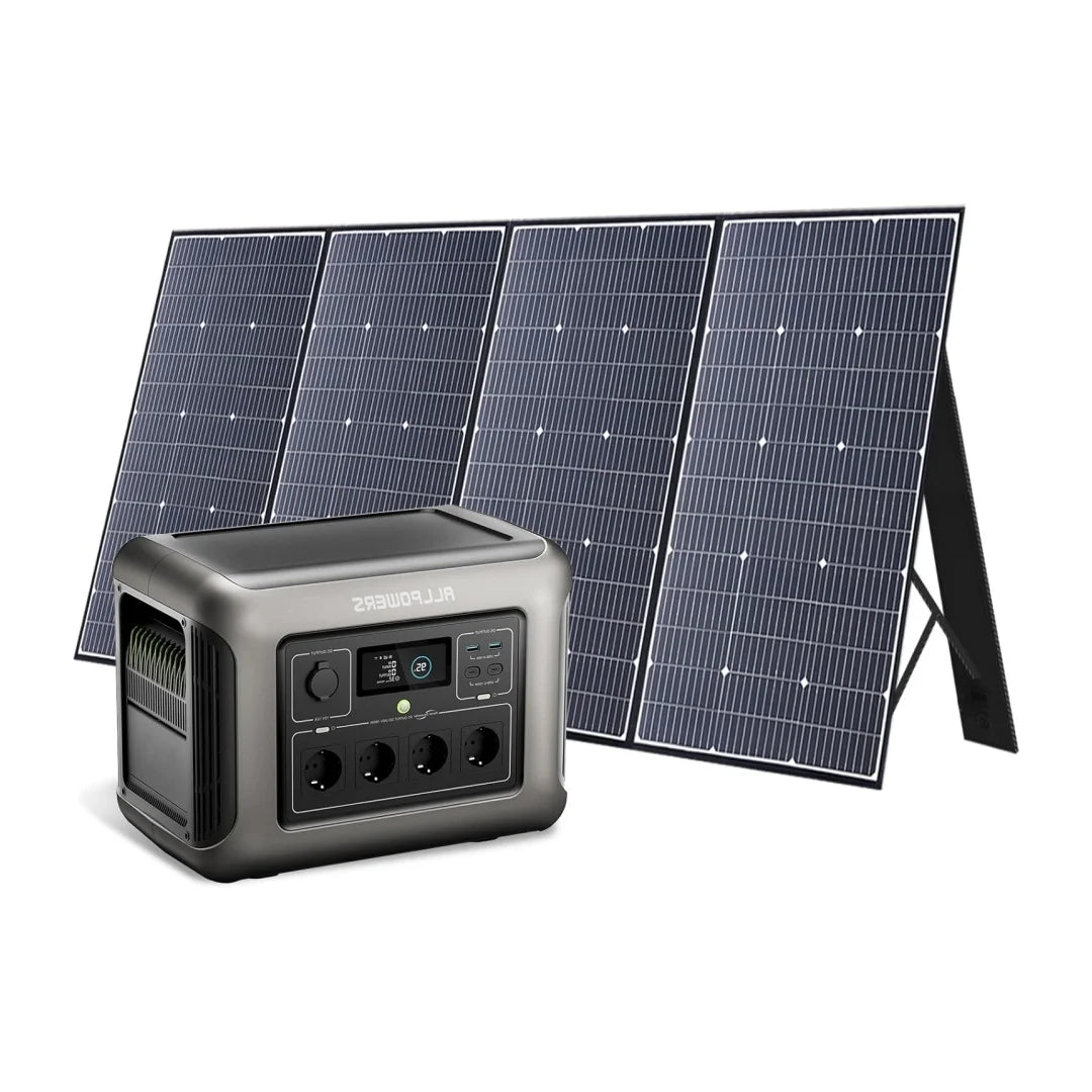 ALLPOWERS R1500 LITE Portable Power Station with Solar Panel 100W 200W 1056Wh LiFePO4 Battery Solar Generator for Outdoor RV
