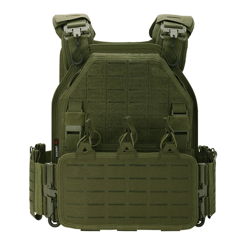 YAKEDA Tactical Outdoor Vest Quick Release Airsoft Vest for Men Adjustable Breathable Combat Training Vest with Hook and Loop