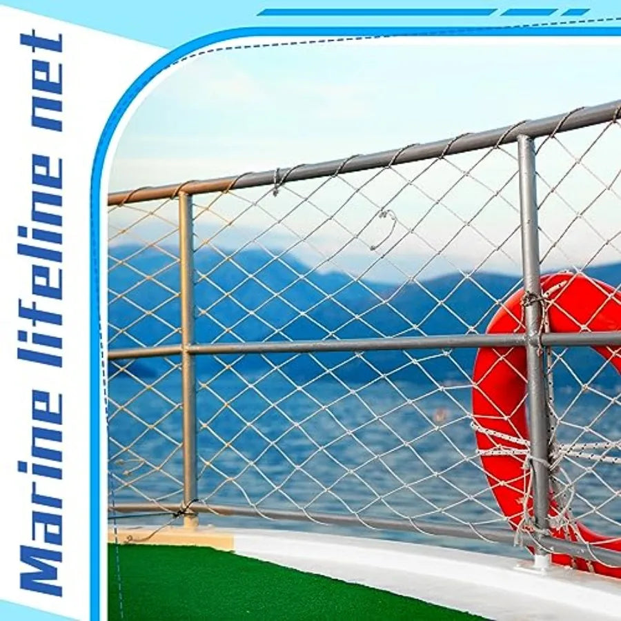Boat Safety Lifeline Netting Marine Sailboat Guardrail Nylon Net Deck Netting for Pets Crews and Equipment Safely on Deck Marin