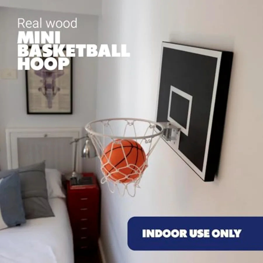 MVP Mini Indoor Basketball Hoop and Ball Set in Solid red Cedar Made in USA. Unique Over The Door or Wall Option 5 Mini Basketb