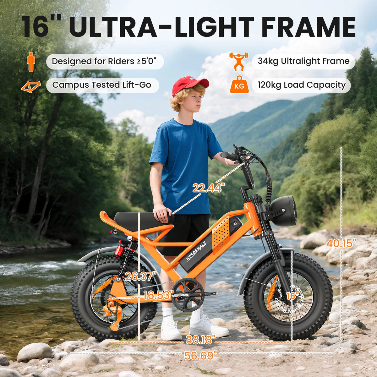 Spacewalk 1500W Fat Tire Electric Bike for Adults, 16' X 4.0' All Terrain Ebike with 720Wh Removable Battery, 70 Miles Range, Dual Suspension, UL2849 Certified Electric Bicycle