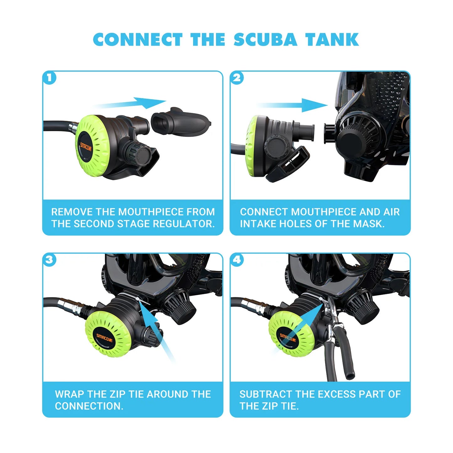 SMACO S400Pro Scuba Diving Equipment with Diving Mask Oxygen Tank Cylinder Underwater Breathing Device Portable Mini Scuba Tank
