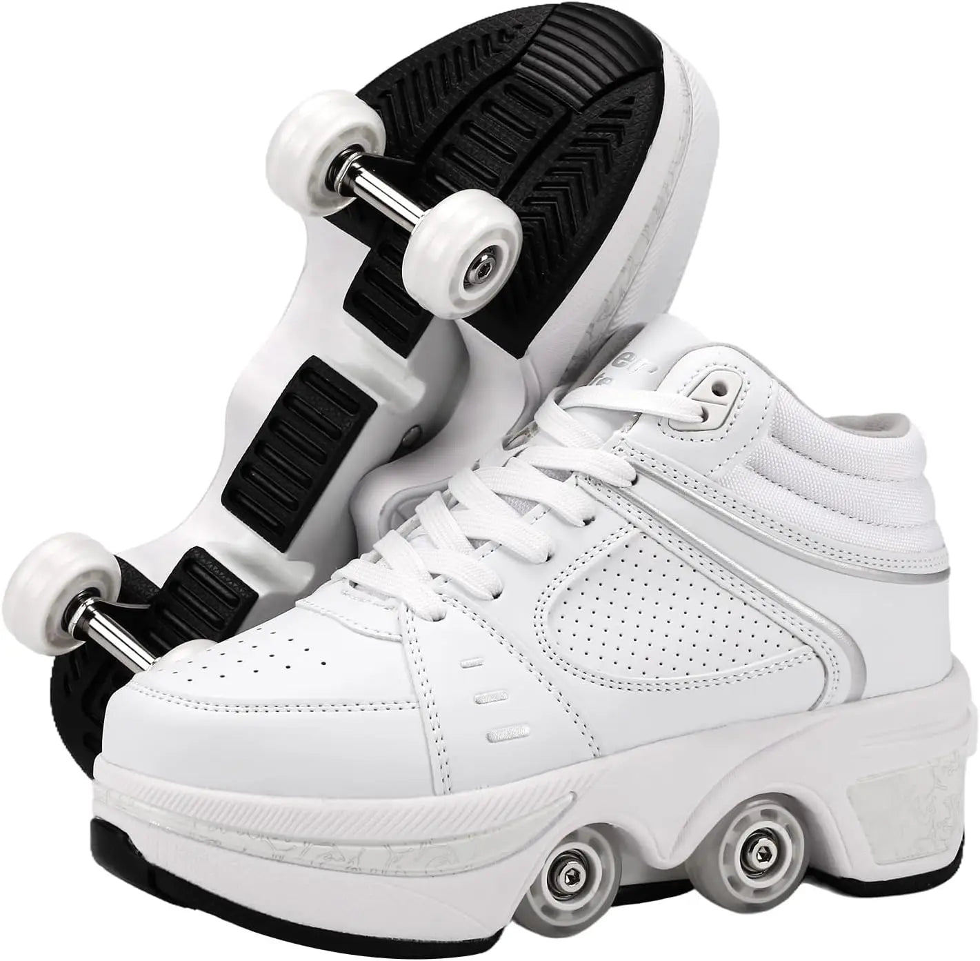 2-in-1 Retractable Roller Skate Shoes with Adjustable Wheels for Kids, Women & Men - Outdoor Sneakers