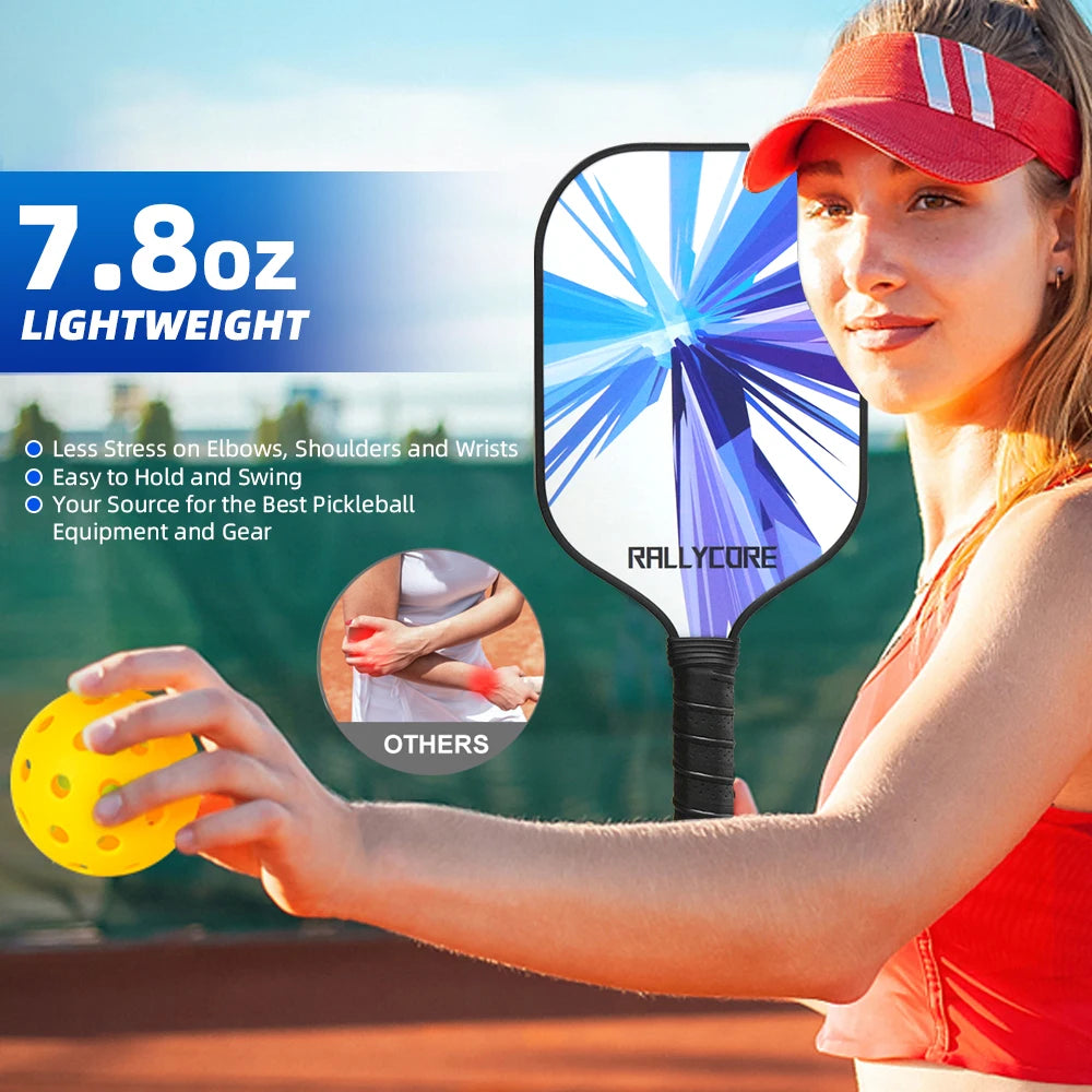 Pickleball Paddles Set of 2 with 4 Pickleball Balls and Pickleball Bag, Fiberglass Pickle Ball Rackets 2 Pack for Beginner