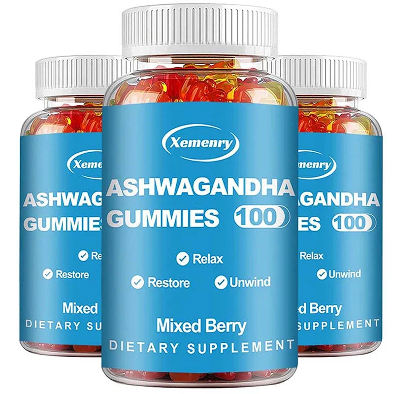 Ashwagandha Gummies - Relieve Stress, Improve Sleep, Enhances Energy and Libido, Promotes Energy and Endurance, Muscle Mass