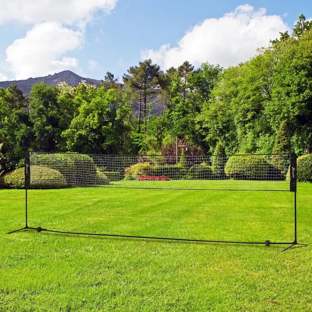 Adjustable Outdoor Game Set with Net for Badminton, Volleyball, Pickleball, Beach & Driveway Fun