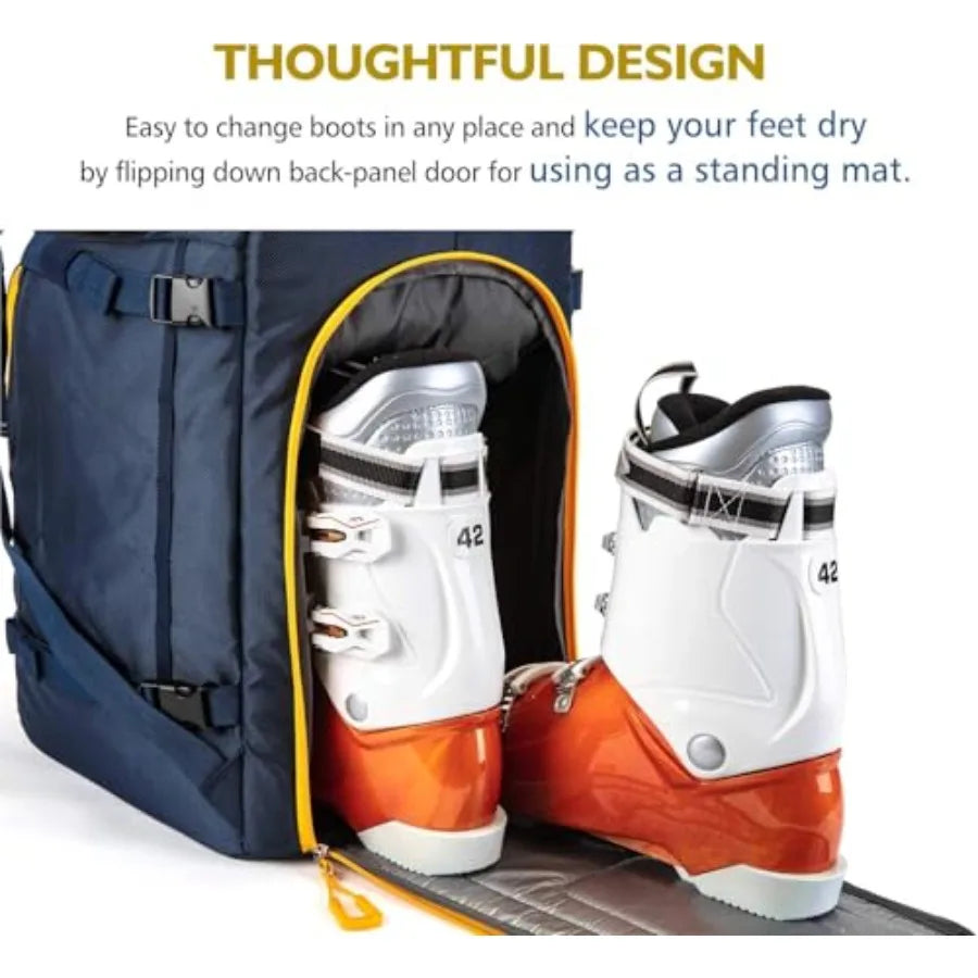 Ski Boot Bag Backpack for Helmet/ Goggles Gloves Skis Snowboard and Accessories