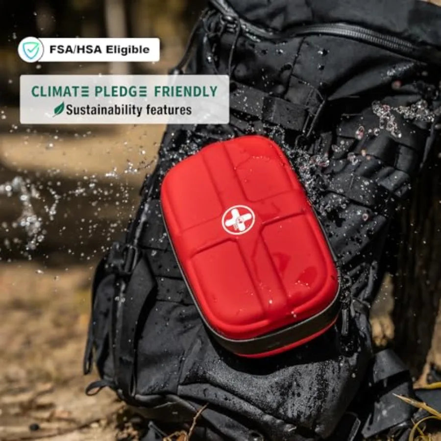 EVA First Aid Kit, Small Waterproof Emergency Hiking First Aid Kit for Backpacking, Medical Kit for Travel, Home, Car, College