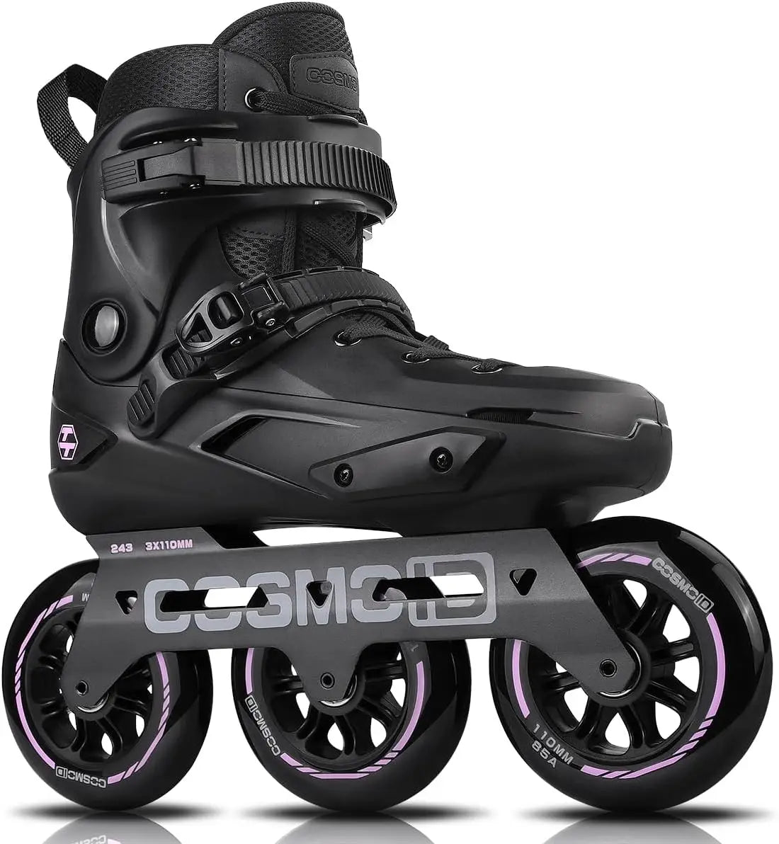 High-Performance Inline Skates for Adults, 3-Wheel 110mm Metal Frame, Indoor/Outdoor Fitness, Sizes 5-14.5